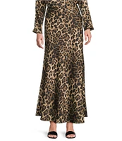 Antonio Melani Animal Printed Bella Satin Coordinating Maxi Skirt