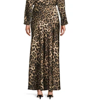 Antonio Melani Animal Printed Bella Satin Coordinating Maxi Skirt