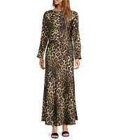 Antonio Melani Animal Printed Bella Satin Coordinating Maxi Skirt