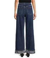 Antonio Melani Anne Denim High Rise 5-Pocket Wide Leg Long Cuff Jeans