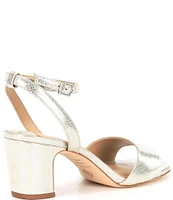 Antonio Melani Arla Metallic Leather Ankle Strap Dress Sandals