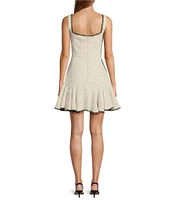 Antonio Melani Aubriella Tweed Square Neck Sleeveless A-Line Dress