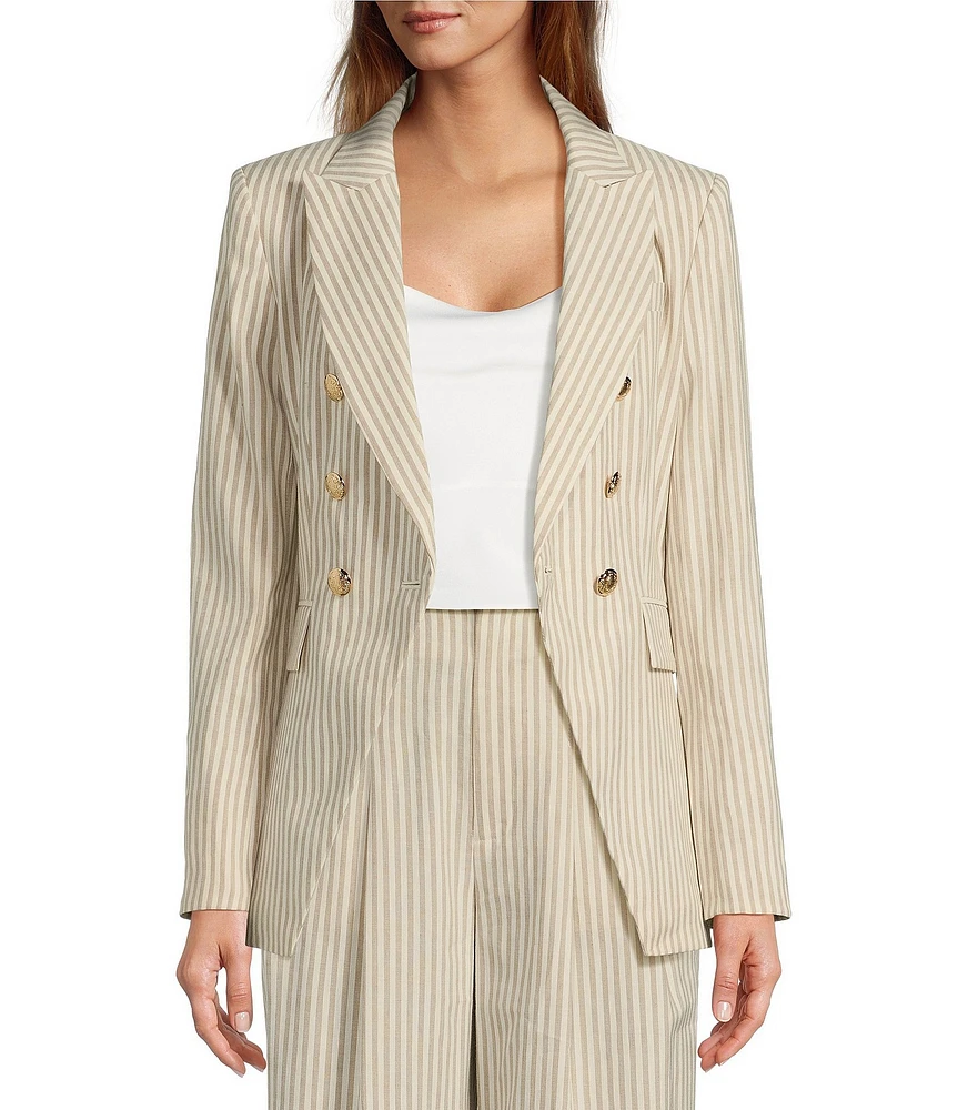 Antonio Melani Coordinating Aurora Stripe Linen Blend Jacket