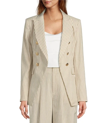 Antonio Melani Coordinating Aurora Stripe Linen Blend Jacket