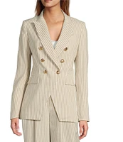 Antonio Melani Coordinating Aurora Stripe Linen Blend Jacket