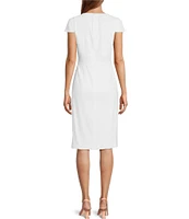 Antonio Melani Avery Short Sleeve Crew Neck Knee Length Coordinating Pencil Dress