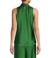 Antonio Melani Bailey Halter Neck Drapey Satin Sleeveless Blouse