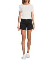 Antonio Melani Bayleigh Raw Hem Mid Rise Denim Shorts