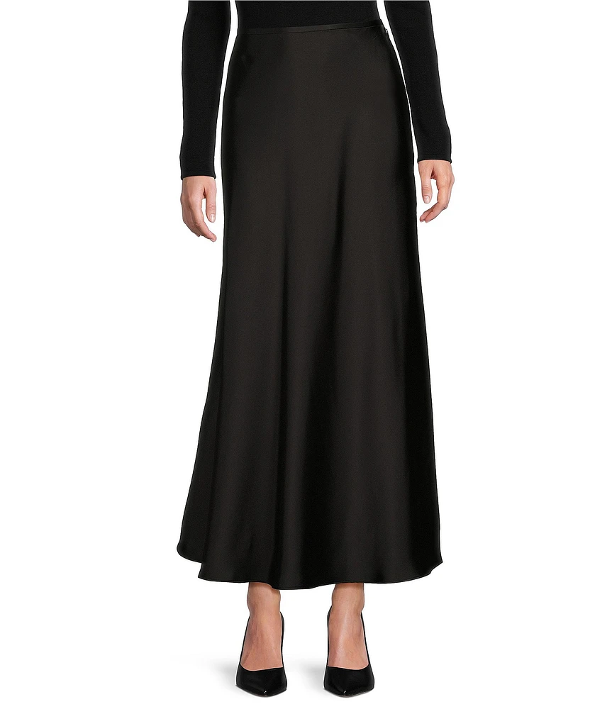 Antonio Melani Bella A-Line Satin Maxi Skirt