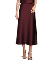 Antonio Melani Bella A-Line Satin Maxi Skirt