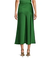 Antonio Melani Bella A-Line Satin Maxi Skirt