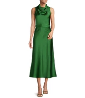 Antonio Melani Bella A-Line Satin Maxi Skirt