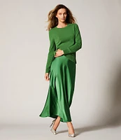 Antonio Melani Bella A-Line Satin Maxi Skirt