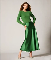 Antonio Melani Bella A-Line Satin Maxi Skirt