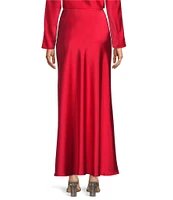 Antonio Melani Bella A-Line Satin Maxi Skirt