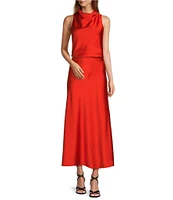 Antonio Melani Bella A-Line Satin Maxi Skirt