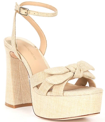 Antonio Melani Bindi Raffia Bow Platform Dress Sandals