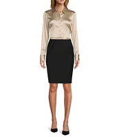 Antonio Melani Bitsy Wool Blend Pencil Skirt