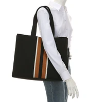 Antonio Melani Brooklyn Black Stripe Shopper Tote Bag