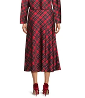 Antonio Melani Blakely Plaid Coordinating A-Line Satin Skirt