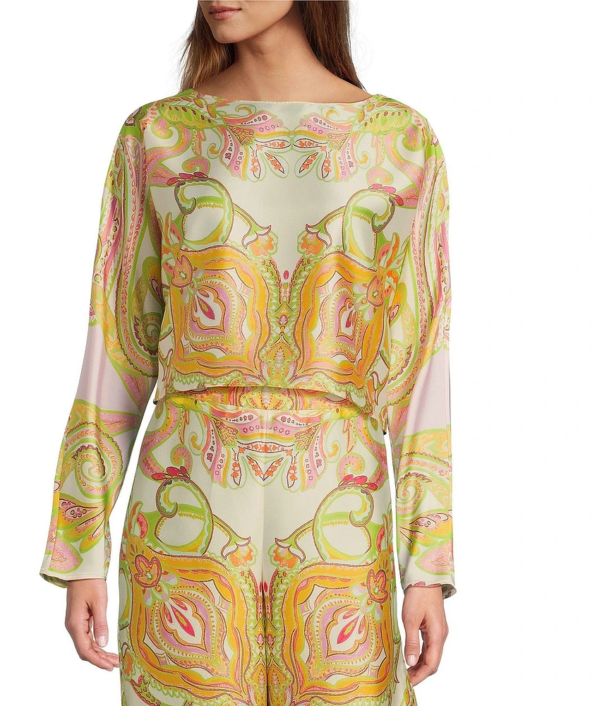 Antonio Melani Coordinating Blyss Boat Neck Long Sleeve Blouse