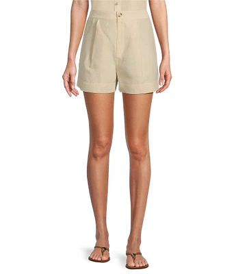 Antonio Melani Bonnie Front Pleat Linen Shorts