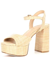 Antonio Melani Bonny Raffia Platform Block Heel Sandals