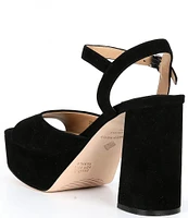 Antonio Melani Bonny Suede Platform Block Heel Sandals