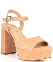 Antonio Melani Bonny Suede Platform Block Heel Sandals