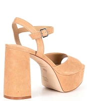 Antonio Melani Bonny Suede Platform Block Heel Sandals