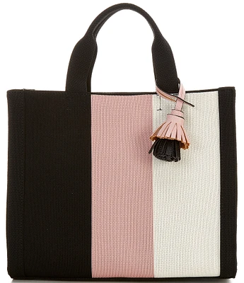 Antonio Melani Brooklyn Mini Tote Stripe Crossbody With Tassel