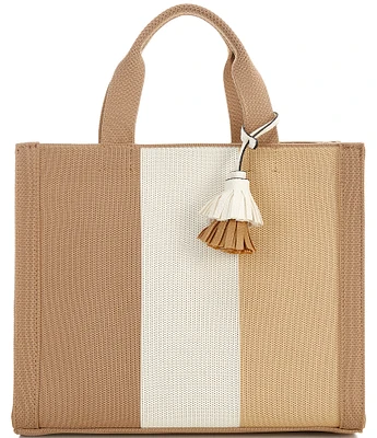 Antonio Melani Brooklyn Mini Tote Stripe Crossbody With Tassel