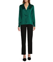 Antonio Melani Brooklyn Stretch Crepe Flat Front Pleated Ankle Pant