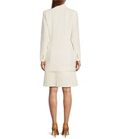 Antonio Melani Carey Notch Collar Pleated Crepe Blazer Dress