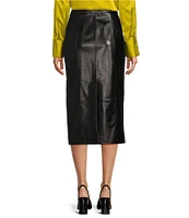 Antonio Melani Carilise Genuine Leather Pencil Midi Skirt