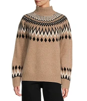 Antonio Melani Caroline Fair Isle Cashmere Turtleneck Sweater