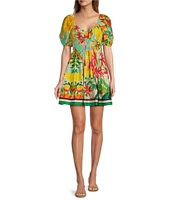 Antonio Melani Chappell Tropical Printed Smocked Dress
