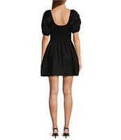 Antonio Melani Chappell Sweetheart Neckline Short Puff Sleeve Smocked Dress