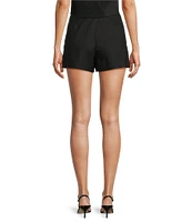 Antonio Melani Coordinating Clena Linen Blend Shell Embellished Flat Front Shorts