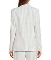 Antonio Melani Coordinating Aurora Linen Stripe Notch Lapel Set-In Sleeve Jacket