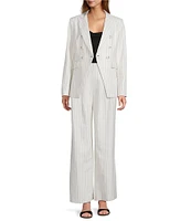 Antonio Melani Coordinating Aurora Linen Stripe Notch Lapel Set-In Sleeve Jacket