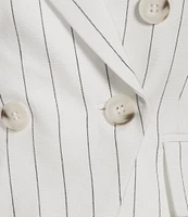 Antonio Melani Coordinating Aurora Linen Stripe Notch Lapel Set-In Sleeve Jacket
