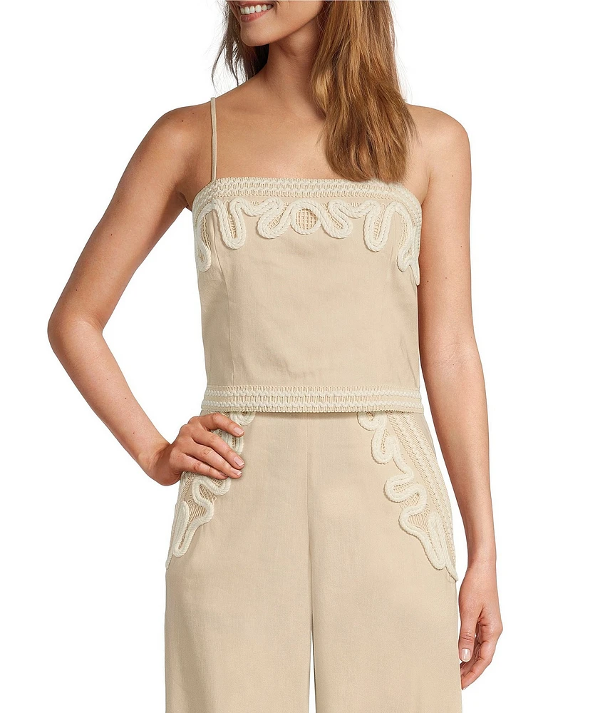 Antonio Melani Coordinating Kara Linen Square Neck Sleeveless Blouse
