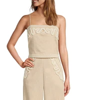 Antonio Melani Coordinating Kara Linen Square Neck Sleeveless Blouse