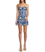 Antonio Melani Corinne Printed Cotton High Waisted Pleated Front Coordinating Shorts
