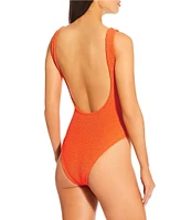 Antonio Melani Crinkle Classic Square Neck Tank One Size One Piece Swimsuit