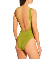 Antonio Melani Crinkle Classic Square Neck Tank One Size One Piece Swimsuit