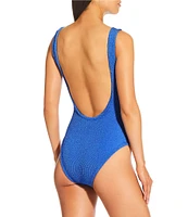 Antonio Melani Crinkle Classic Square Neck Tank One Size One Piece Swimsuit