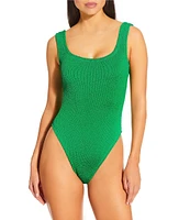 Antonio Melani Crinkle Classic Square Neck Tank One Size One Piece Swimsuit