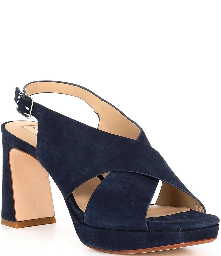 Antonio Melani Dana Suede Platform Xband Slingback Sandals